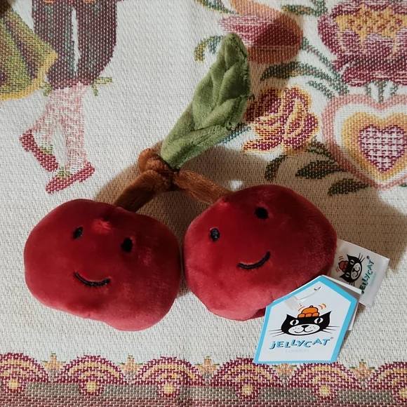 Jellycat Cherries 🍒 Uber Soft & Too Cute!! NWT - Picture 2 of 3